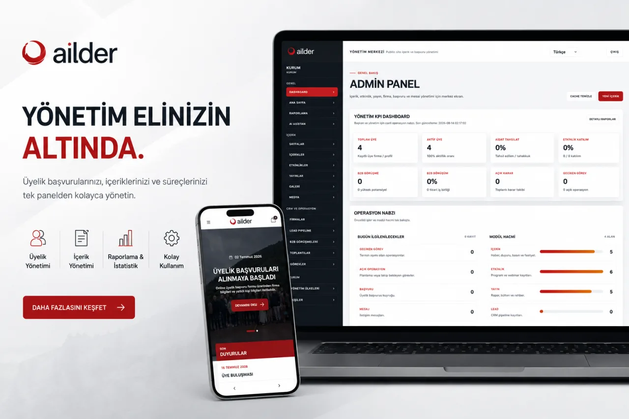 Dernek ve STK Web Platformu yazılım ekran görüntüsü